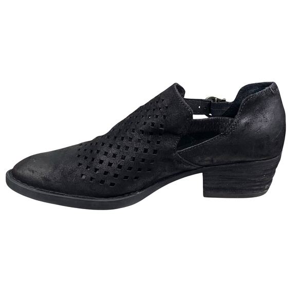 Born Women's Nanna Black Leather Laser Cut Ankle Bootie Size US 8.5 - Picture 2 of 11